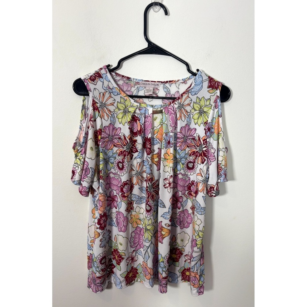 Carolyn Taylor Large Colorful Floral Blouse